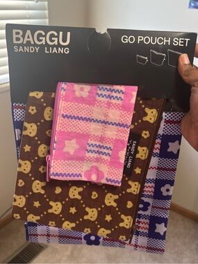 Baggu Sand Liang Go Pouch Set NWT
